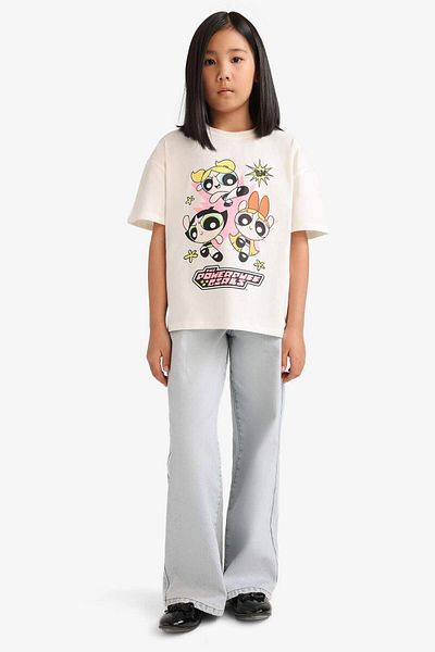DeFacto Girl Powerpuff Girls Oversize Crew Neck and T-Shirt