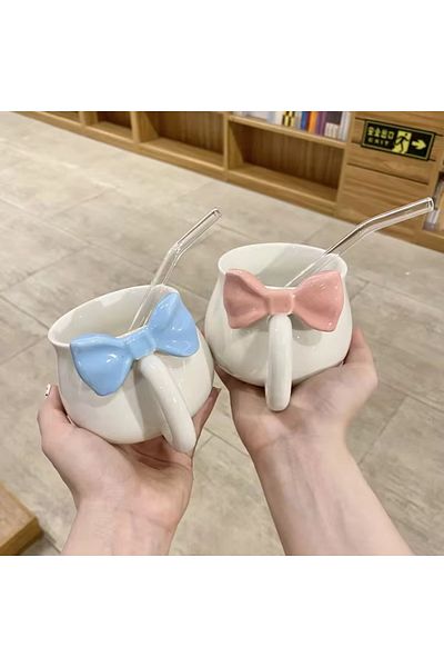 ARVALE Handmade Arvale Bow Series Mug Cup Bow Design Tea Coffee Presentation Cup