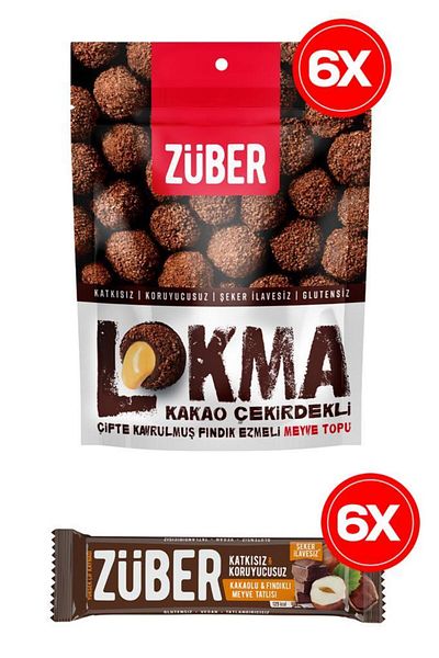 Züber Fındık Dream 12 Pieces (Hazelnut Paste Bite, Fruit Bar with Hazelnuts)