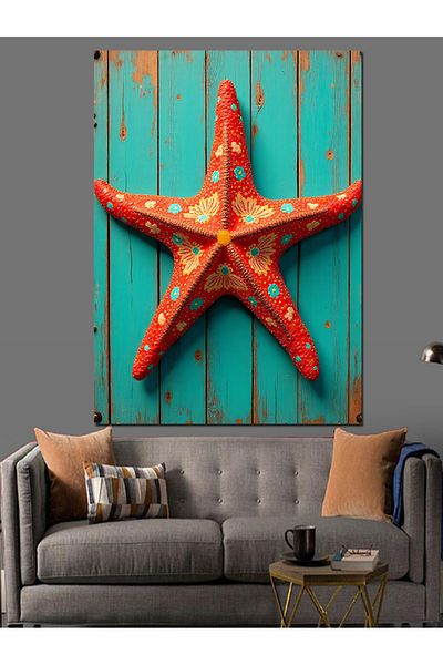 Tablomega Starfish in Wood Decorative Canvas - Mdf Wood Table