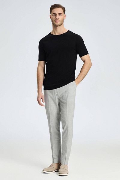 Hemington Crew Neck Black Giza Cotton Knitwear T-Shirt