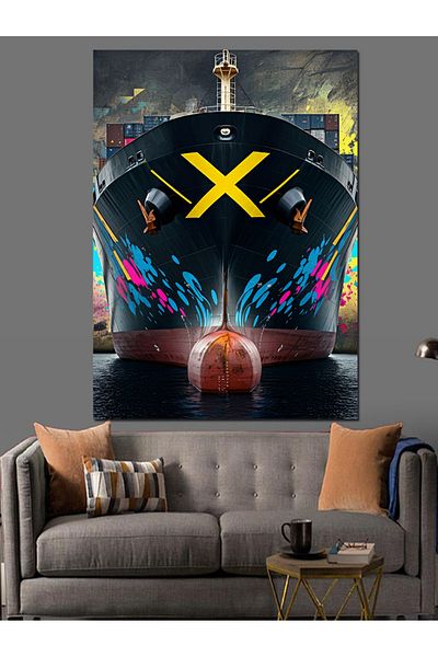 Tablomega Graffiti and Modern Ship Decorative Canvas - Mdf Wooden Painting