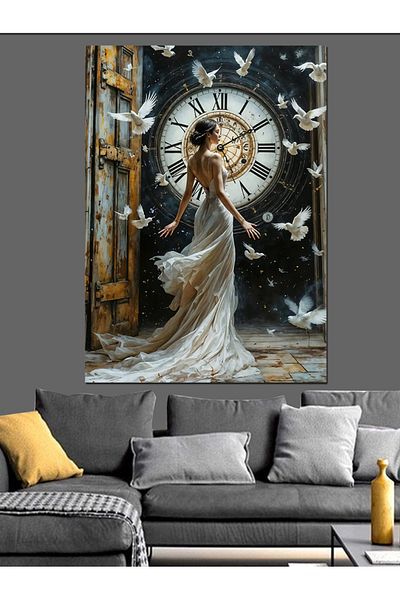 Tablomega Dance of Time Decorative Canvas - Mdf Wood Table