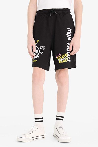 DeFacto Boy's Elastic Waist Printed Shorts F0517A825Sm
