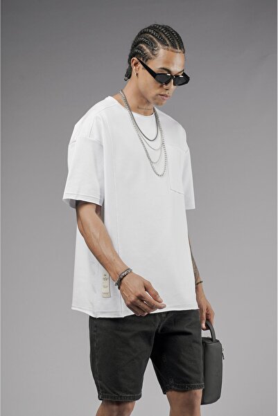 king brich Μπλουζάκι με μονό τσεπάκι Dirty Collar Oversize Fit