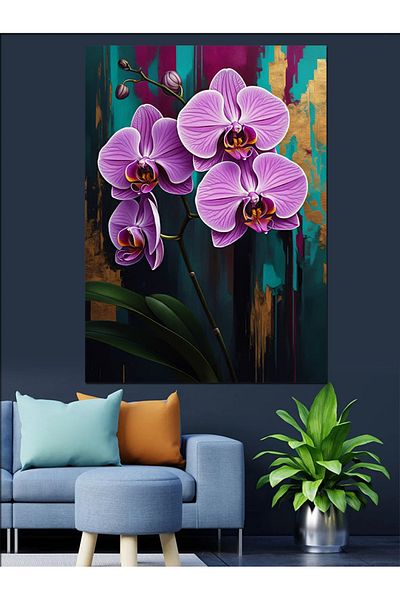 Tablomega Pânză decorativă Purple Orchid Posture - Lemn MDF