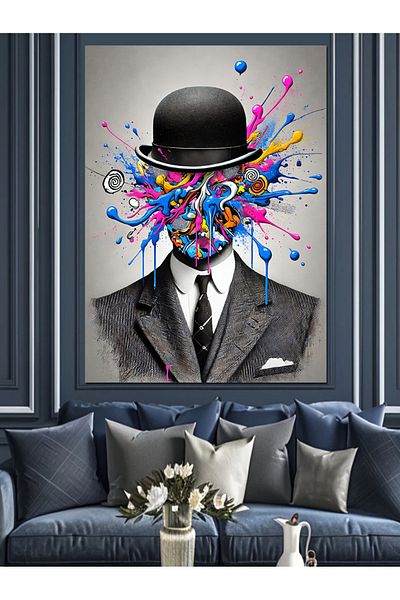 Tablomega Explosion of the Colorful Hat Decorative Canvas - Mdf Wood Art Print