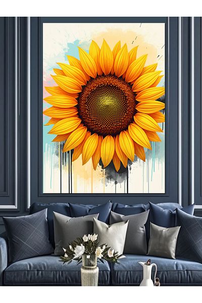 Tablomega Shining Yellow Sun Decorative Canvas - Mdf Wooden Painting