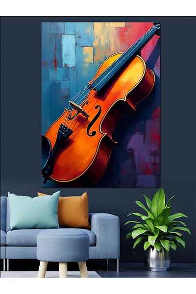 Tablomega Melodiyle Vibration Violin Decorative Canvas - Mdf Wooden Painting