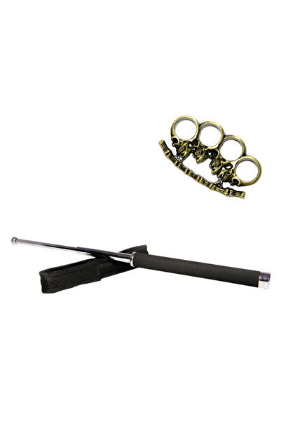 Depox Sada teleskopických holí 65 cm stříbrná + krabička s lebkou