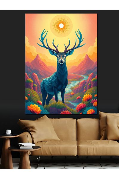 Tablomega Pânză decorativă Elk Noble of the Mountains - Lemn MDF