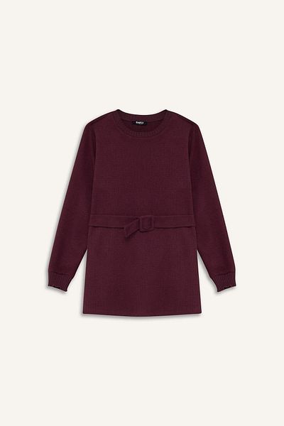DeFacto Regular Fit Thessaloniki Fabric Long Sleeve Tunic - Crew Neck with Soft Hair Inside