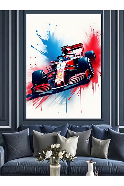 Tablomega Formula Racing Car Decorative Canvas - Mdf Wooden Painting