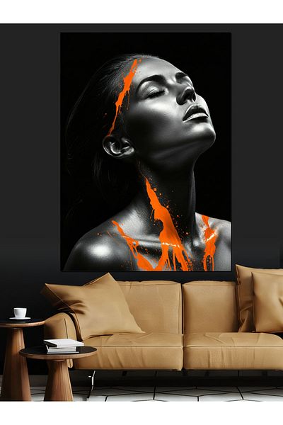 Tablomega Woman Portrait Decorative Canvas Coated with Paint - Mdf Wooden Painting