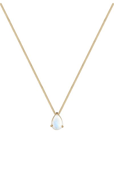 ELLI Necklace Ladies Drop Pendant Elegant With Moonstone In 925 Sterling Silver Gold Plated