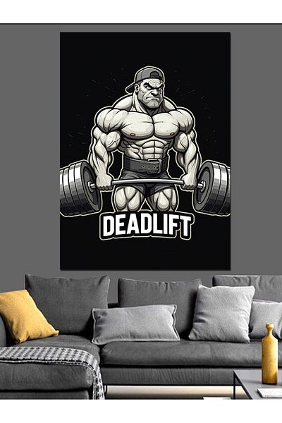 Tablomega Muscular Weight Lifter Decorative Canvas - Mdf Wooden Table