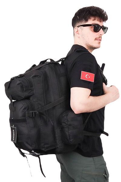 KORDAK Μαύρο Tactical Backpack 45 Lt - Λειτουργική τσάντα Tactical Outdoor