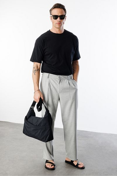 GENIUS STORE بنطال قماش فضفاض للرجال MEN'S-CLOTHES-PANTS