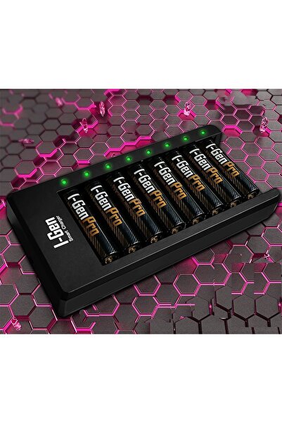 I Gen I-gen G829 8'li Pil Şarj Aleti 8 Adet Aa Pro 2950 Mah Şarj Edilebilir A...