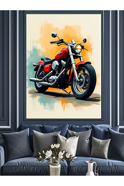 Tablomega Classic Motorcycle Decorative Canvas - Mdf Wooden Painting