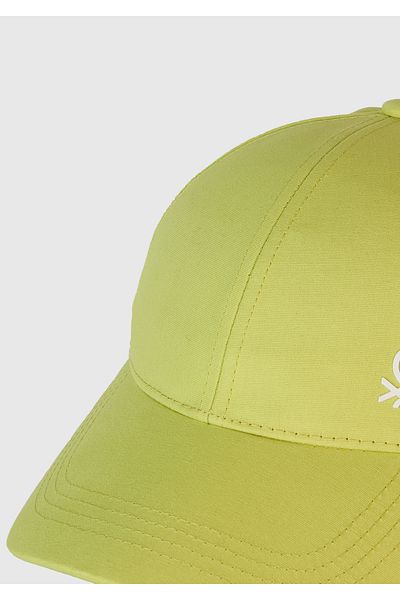 United Colors of Benetton Boy's Yellow Front Logo Printed Cap Hat