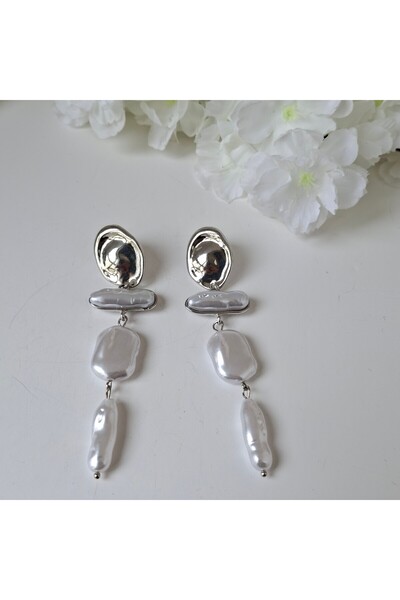 azra takı tasarım Pearl,Vip,Silver Dangle ,Stylish Women Long Earring