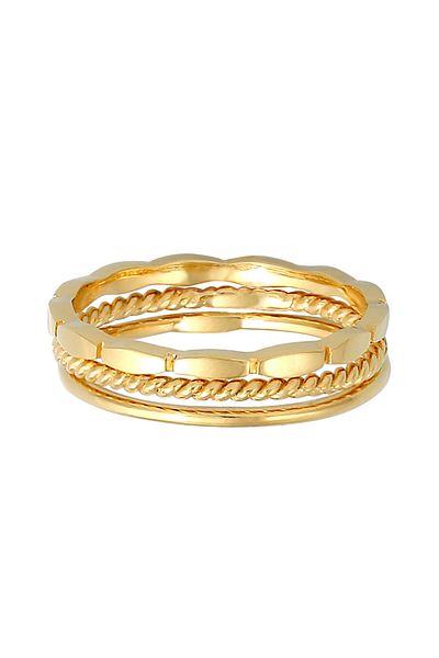 ELLI Ring Ladies Band Stacking Trio Basic Minimal Timeless Blogger In 925 Sterling Silver