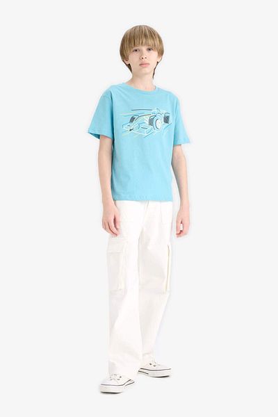 DeFacto Boy's Crew Neck Printed Short Sleeve T-Shirt F0168A825Sm