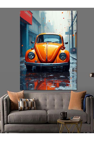 Tablomega Κλασικό Volkswagen Turtle Διακοσμητικός Καμβάς - Ξύλινος Πίνακας MDF