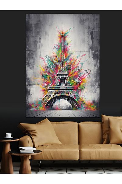 Tablomega Paris' Colorful Tower Decorative Canvas - Mdf Wooden Painting