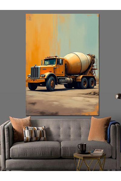 Tablomega Camion de beton și pânză decorativă de lucru - MDF Lemn