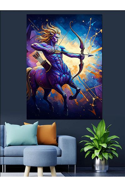 Tablomega Sagittarius Figure Decorative Canvas - Mdf Wooden Painting