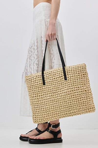 C&City Τσάντα ώμου Μπεζ Ψάθινη Y9204