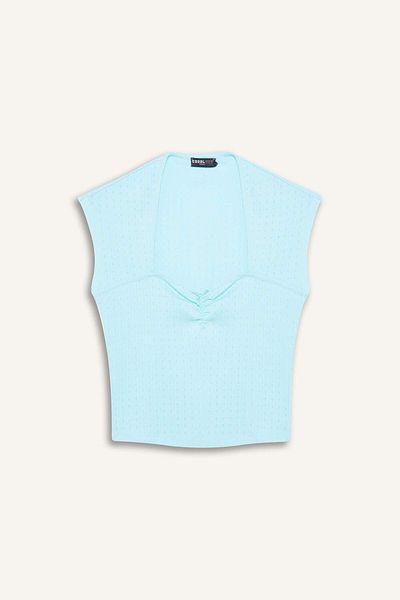 DeFacto Coool Tailliertes Crop-Kurzarm-T-Shirt F2238AX25SM
