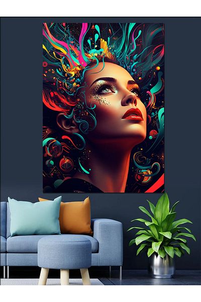 Tablomega Pânză decorativă pentru femei Colorful Dreams - Lemn MDF