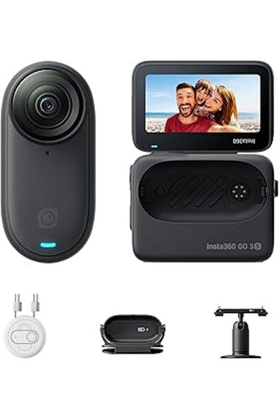 Insta Insta360 GO 3S | 128 GB Black | 4K Tiny Portable Vlogging Camera | Hands-Free PO
