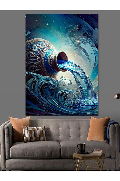 Tablomega Aquarius Decorative Canvas - Mdf Wooden Painting
