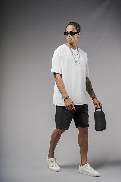 king brich Μπλουζάκι με μονό τσεπάκι Dirty Collar Oversize Fit