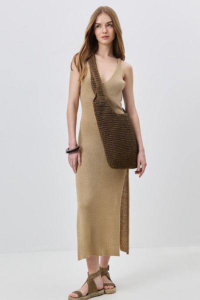 C&City Y9203 Straw Shoulder Bag Brown Color