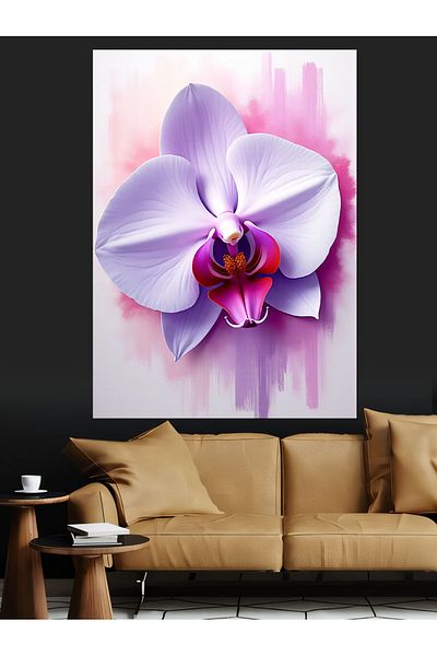 Tablomega Purple Orchid Decorative Canvas - Mdf Wooden Painting