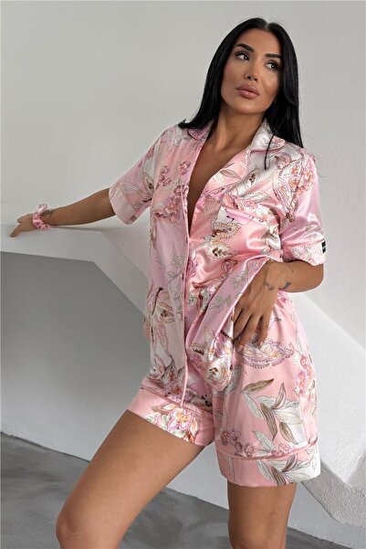 COCCOLARSI Colori Del Mondo Saten Kısa Pijama Takımı CDM2137