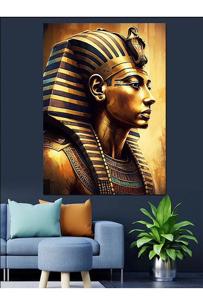 Tablomega Pharaoh's Magnificence Decorative Canvas - Mdf Wooden Painting