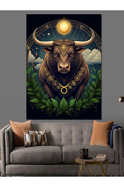 Tablomega Pânză decorativă astrologie Taur - Pictură din lemn MDF