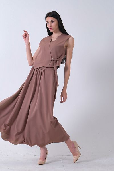 Feminist Side Buckle Vest Skirt 2Pcs Mink 31040644