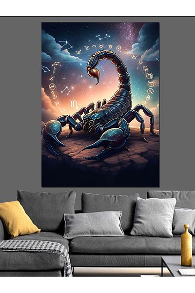 Tablomega Astrological Scorpio Figure Decorative Canvas - Mdf Wooden Painting
