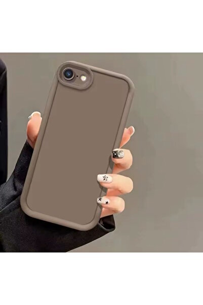 m.tk moveteck Apple iPhone 16e Kılıf Yumuşak Lansman Renkli Silikon Kamera Korumalı Çıkıntılı Kalın Kenarlı Coffe