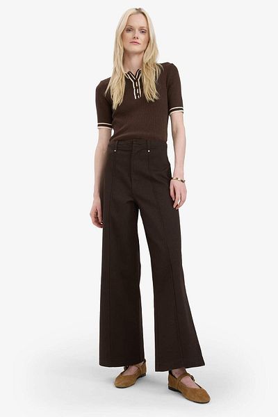 DeFacto Wide Leg Gabardine Fabric Palazzo Trousers with Pockets High Waist Wide Leg F1649Ax25Sp