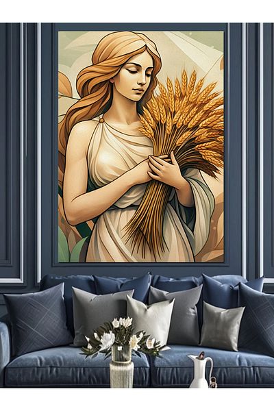 Tablomega Virgo Decorative Canvas - Mdf Wooden Painting