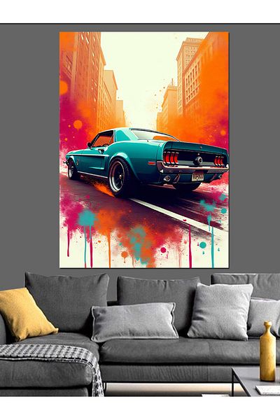 Tablomega Street Classic Car Decorative Canvas - Mdf Wooden Painting