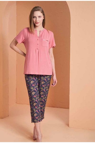 PJS Women's Plus Size Summer Capri Set